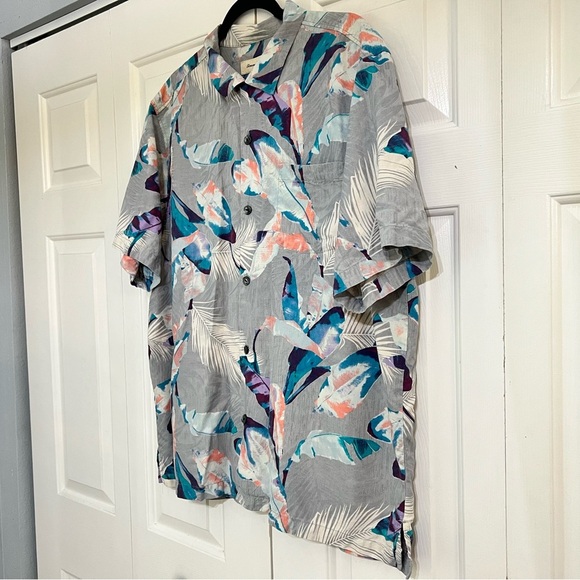 Tommy Bahama Men’s Silk Short Sleeve Button Up Shirt XL Tropical Leaves Colorful - Picture 3 of 7